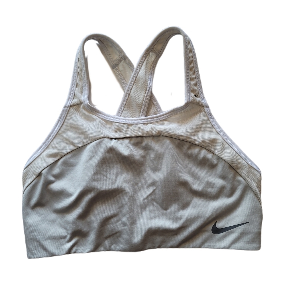 Nike Sports Bra M Medium Gray Dri Fit - Picture 1 of 5